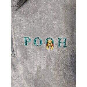 Disney Pooh Bear Quarter Zip Fleece Pullover Sherpa Cropped MD M Cozy Kawaii